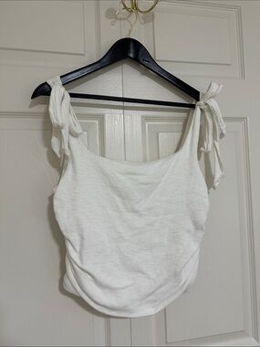 Free People Tie-Shoulder White Women’s Tank Top